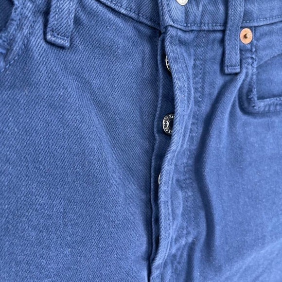 Re/Done Size 25 Navy Blue Stovepipe Raw Hem Jeans - Picture 4 of 8